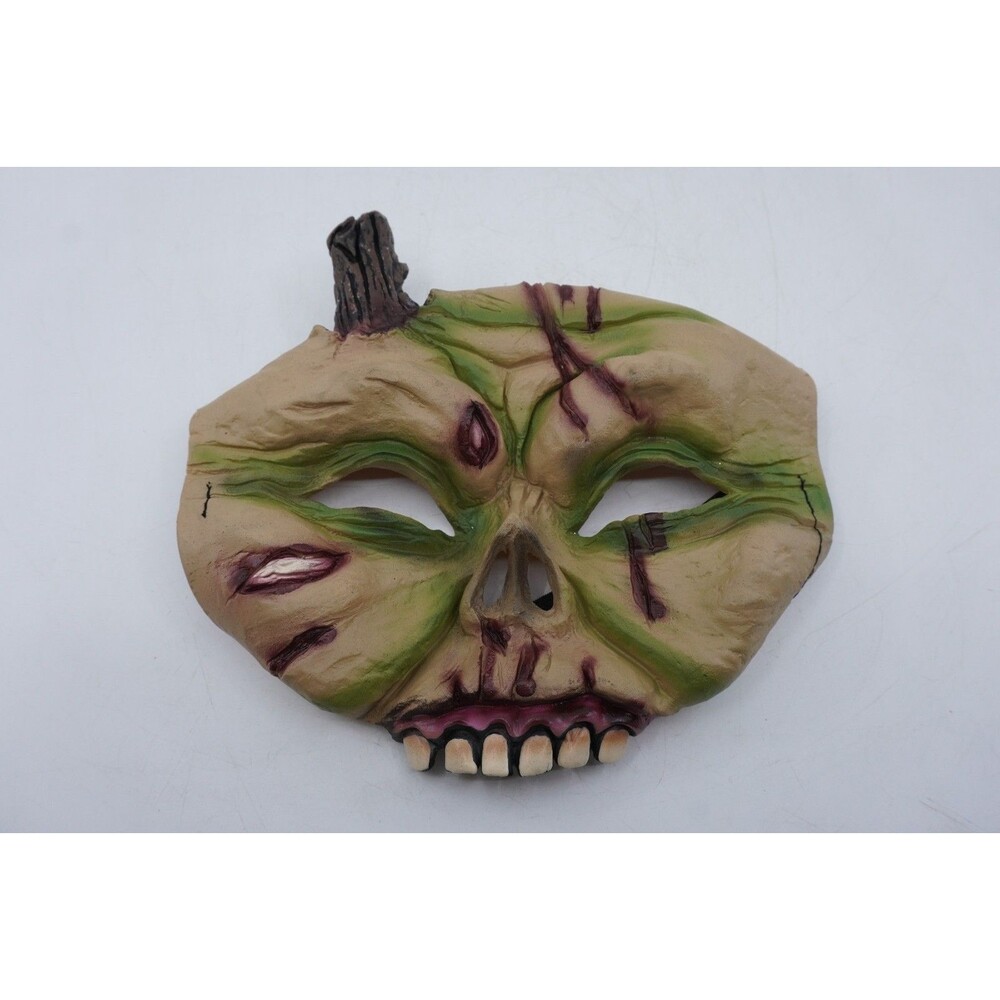 Vintage Seasons Zombie Monster Half Mask Teeth Adult Green Vinyl Elastic Strap